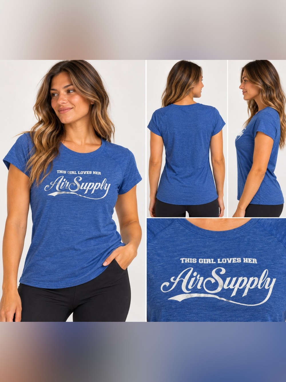 Air Supply “This Girl Loves Her Air Supply” Blue Graphic T-Shirt Women’s Large